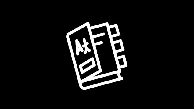 Open book icon with letters A and B on the cover, symbolizing knowledge and learning