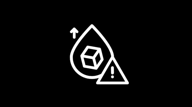 Icon representing high blood sugar levels with a warning symbol and upward arrow