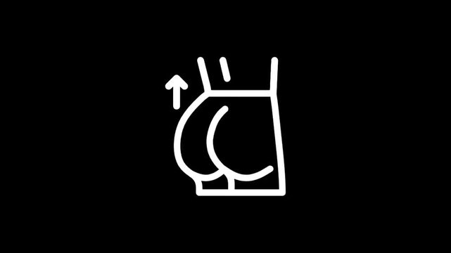 Icon representing buttock lift and enhancement with an upward arrow