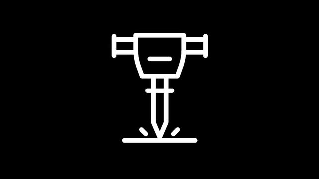 Icon of a jackhammer breaking ground, symbolizing construction and demolition work