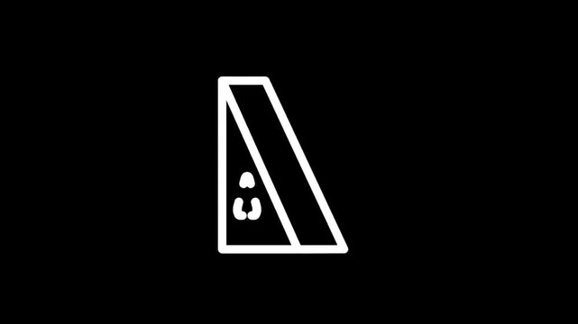Simple white line art icon of a sandwich on a black background