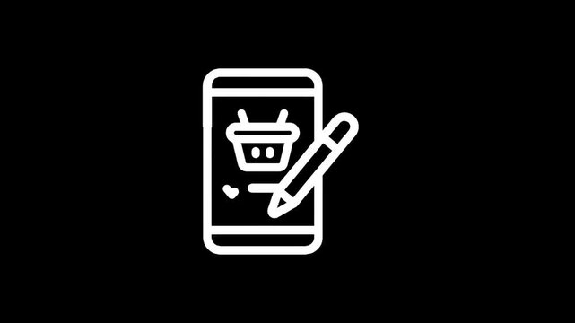 Online shopping list creation and management on a smartphone with a pen