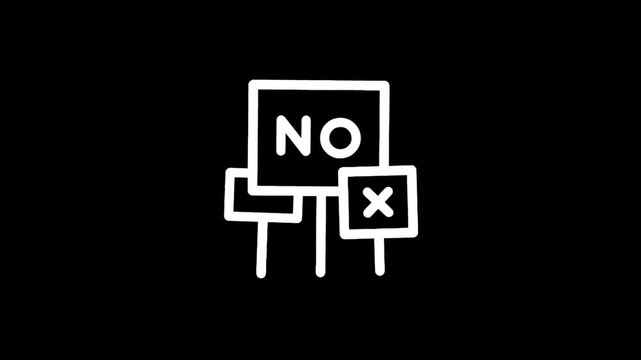Protest signs with NO and X symbols representing opposition and rejection