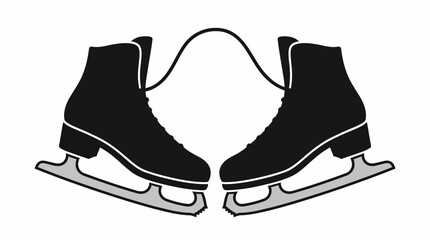 Pair of Black Ice Skates Illustration for Winter Sports activities © matahari