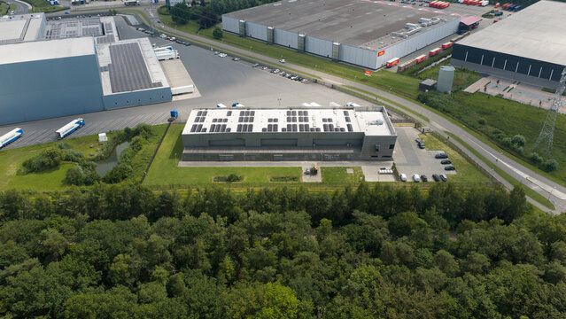 Apeldoorn, Netherlands - 16 June 2026: Aerial view of Commercial Data Center in Apeldoorn