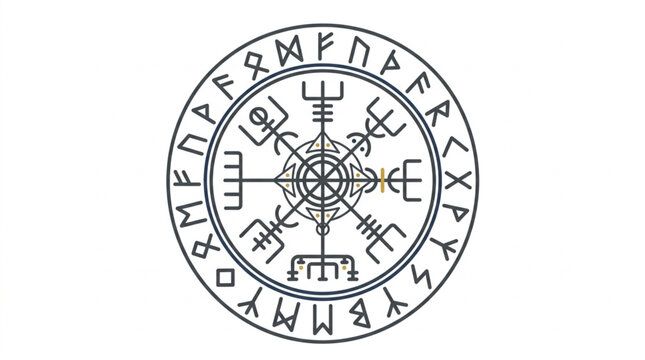 Ancient Norse Vegvisir Symbol of Guidance and Protection.
