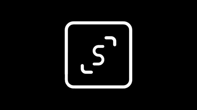 Periodic table element sulfur icon with atomic number 16 and symbol S