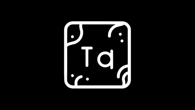 Periodic table element symbol Ta for Tantalum with atomic number 73