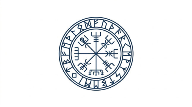 Ancient Norse Vegvisir Compass Symbol.