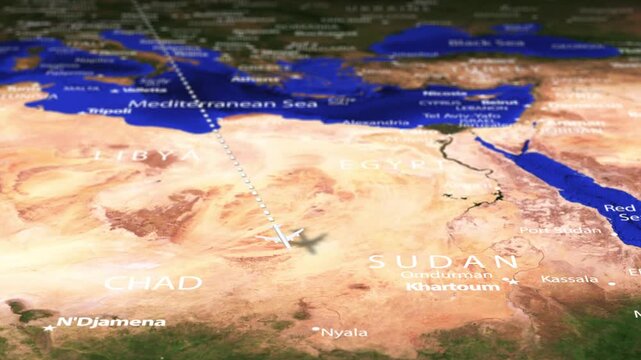 Flight From Oslo NORWAY to Kigali RWANDA with flag pins
