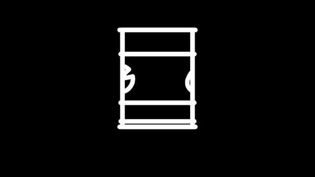 Hazardous waste barrel icon with radiation symbol and dripping liquid