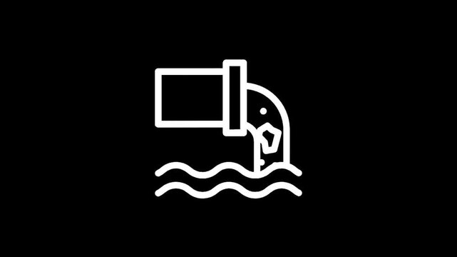 Industrial pipe discharging waste into water, symbolizing pollution and environmental damage