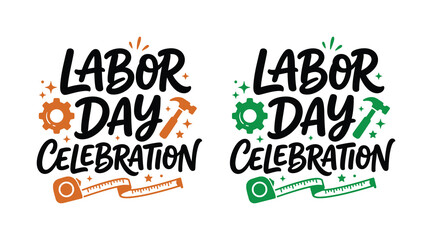 Labor day celebration greeting cards with tools and gears © MahfuzurRahman