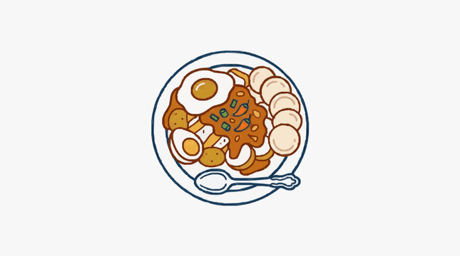 Vintage style illustration of a roasted turkey dinner.