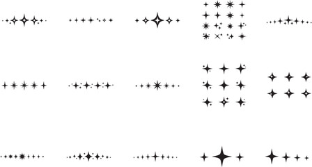 Fototapeta premium Shining star icon set in clean vector EPS format, perfect for UI, web, print, branding, and design.