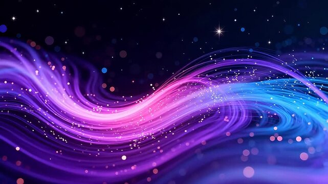 Colorful abstract wave with stars
