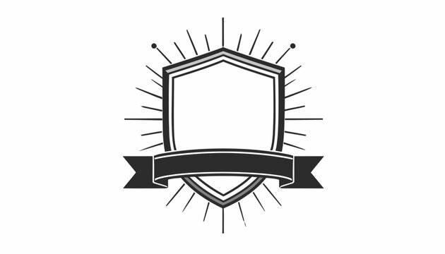 Shield with black ribbon emblem.