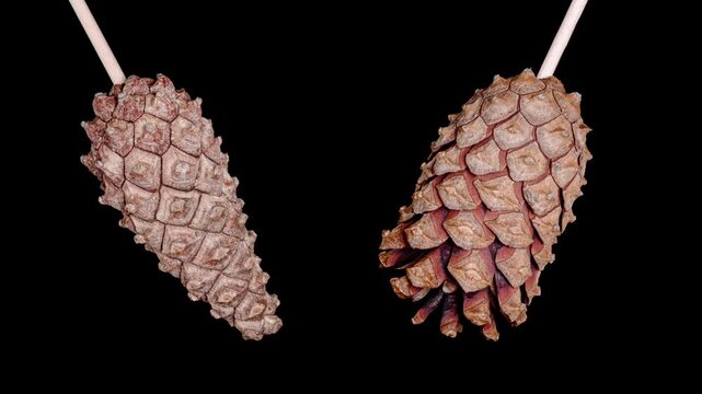 pine cone opening time lapse