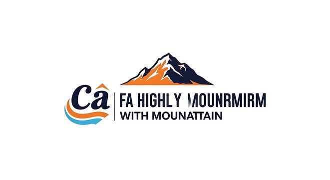 California mountain range logo with sunburst design.