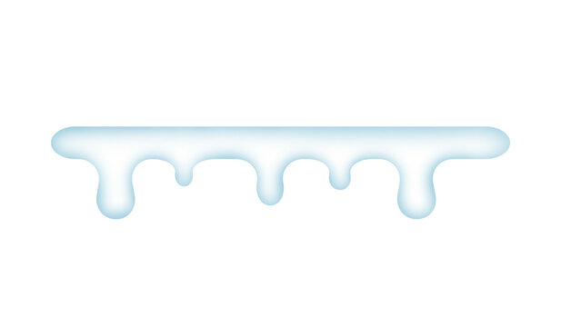 Melting ice drip border isolated on transparent background. Realistic frozen icicle liquid edge effect for winter holiday decorations and creative graphic design. High resolution element.