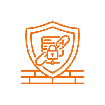Data Security and Firewall Protection Icon