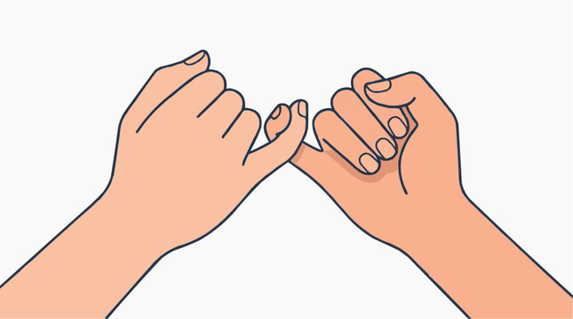 Symbolic gesture of two hands making a pinky promise, representing friendship, trust, loyalty, and a strong agreement or vow between individuals