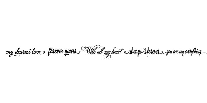 Scripted Romantic Message with Heartfelt Valentine's Day Sentiments Featuring Love, Heart, Script with Typography and Calligraphy