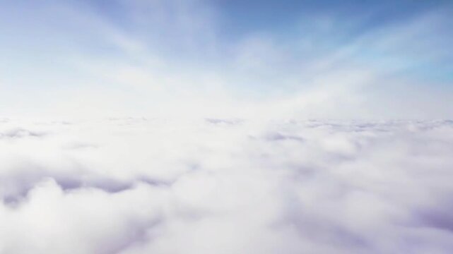 Beautiful cloudscape time-lapse looking down on a dense layer of mist and fog