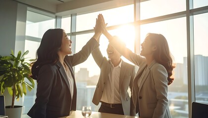 Plakat Business colleagues celebrating success together.