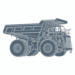 Heavy Duty Mining Dump Truck Illustration. © ArtNote