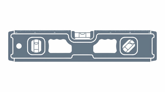 Illustration of a spirit level tool for construction.
