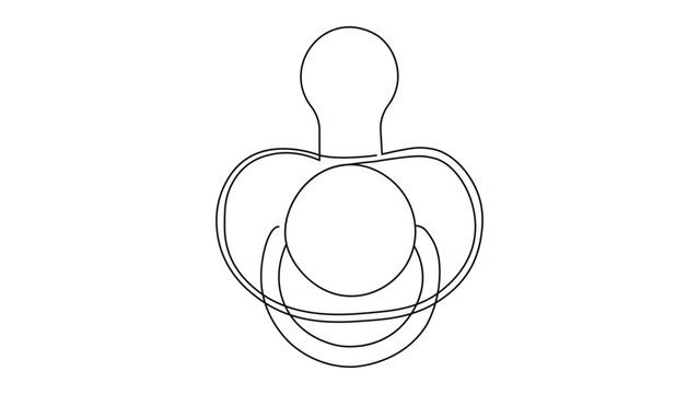 Simple line art of baby pacifier dummy for nursery design elements.