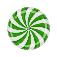 Obraz premium Classic peppermint candy with vibrant green and white stripes