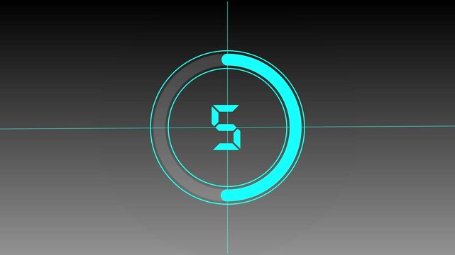 Purple neon digital countdown timer from 10 to 0 on textured dark background.