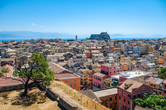 Panoramic View of Corfu Old Town Taken from the New Fortress.