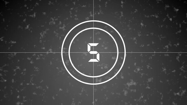 Vintage style green neon cinematic film countdown 10 to 0 loop.