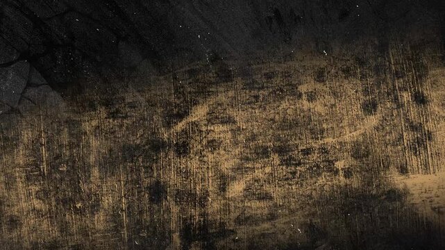 Dynamic abstract grunge-style background with cracks in the masonry and peeling light paint on a black wall, looping animation.