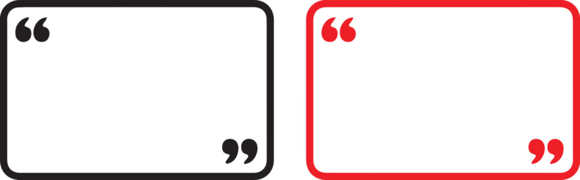 Black and red quote box frames for text Vector, illustration