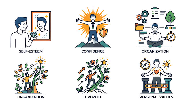 Personal Growth and Self-Improvement Concepts: Confidence, Self-Esteem, Organization
