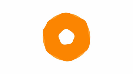 Orange Ring Shape Abstract Object Isolated White Background. © ArtNote