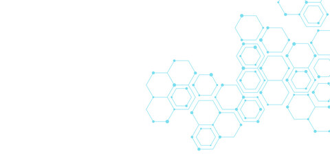 Vectors abstract graphic design banner pattern presentation background. Molecular structure abstract tech background. Geometric blue background.  © Azadur