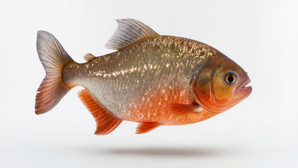 Fototapeta premium Isolated Red-bellied Piranha fish on a white studio background