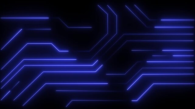 Glowing neon circuit board lines concept on the transparent background. Motion graphics of digital circuit idea. 4k video animation.
