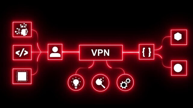 AI agents concept on the black background. Connected artificial intelligence icons and data flow, autonomous workflow, multi agent system. 4k video