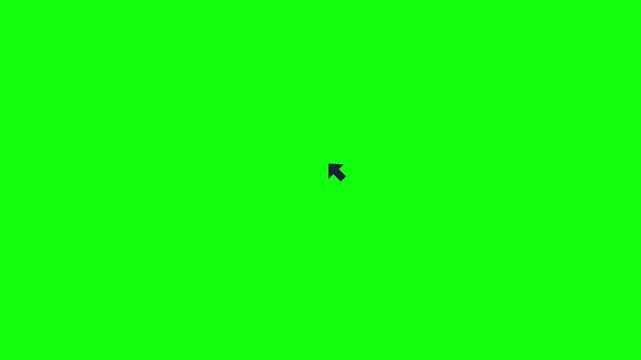 4K shaped mouse cursor clicking animation isolated on green screen background