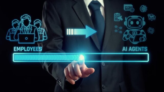 Business Transition from Human Employees to AI Agents with Digital Transformation and Automation in the Workplace. Liminal.