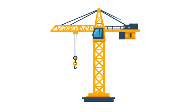 Yellow Construction Crane Machine Equipment.