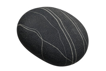 Single natural black river stone element © Ritz PNG