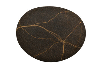 Isolated clean dark river stone element © ritz