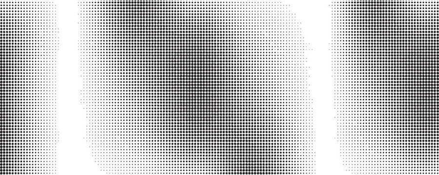 Grunge halftone gradient background. Faded grit noise texture. White and black sand wallpaper. Retro pixelated backdrop. Anime or manga style comic overlay. Vector graphic design textured template